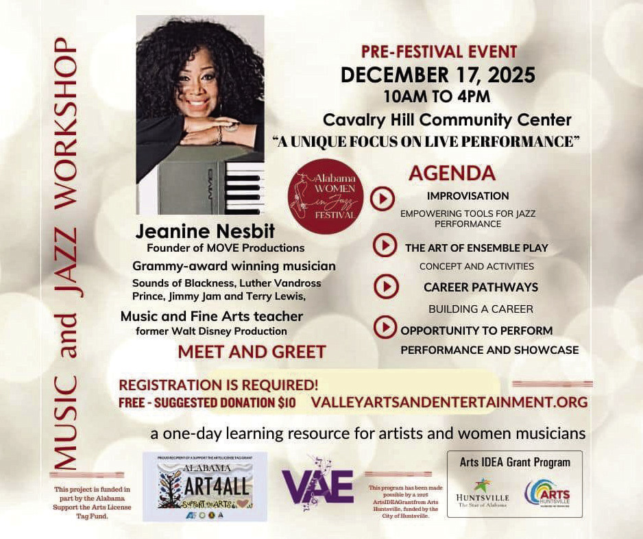 Jeanine Nesbit to lead Music and Jazz Workshop at Cavalry Hill Community Center on Dec. 17