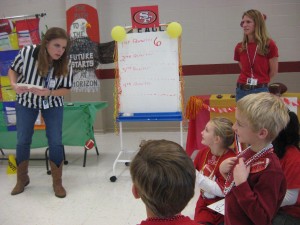 Students engage in academic games last year at Horizon Elementary School. (CONTRIBUTED)