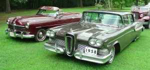 This 1949 Hudson convertible, owned by Randy and Nell Owen, and 1958 Edsel, owned by Terry Owen, are examples of the types of cars that the Antique Automobile Club of America will have at its Founders Tour in Madison in May. (CONTRIBUTED)