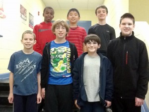 Columbia Science Fair winners in sixth grade were (front, from left) Matthew Dennison, Top of Fair; Ward Lenoir, first place, Cole Baker and Nicholas Tortora, second; (back, from left) Justin Mason and Daniel Zhang, third; and Tristan Pettus, honorable mention. (CONTRIBUTED)