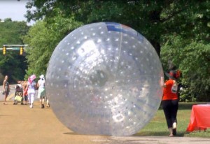The Human Hamster Ball kept the fun rolling at Madison Derby Days in 2012 (PHOTO/GREGG PARKER)