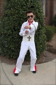 Noah Berry portrayed Elvis Presley in the wax museum at Mill Creek Elementary School. (CONTRIBUTED)