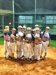 Players with the Alabama Patriots proudly proclaim "Number One" at the Music City Super National Invitational Tournament in Nashville. (CONTRIBUTED) 
