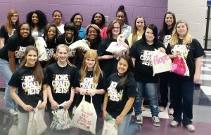 The Crafty Jets at James Clemens made 'Tornado Totes' for residents of Moore, Okla. "I love the tote in the front -- 'Someone will always care,'" Sherri Shamwell said. 