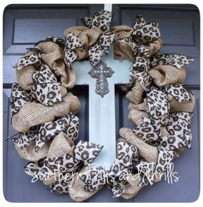 This burlap cross wreath with cheetah print by Southern Frills and Thrills is representative of wares at the upcoming Summer Arts and Crafts Show. (CONTRIBUTED) 