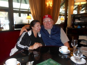 Spud and Raquel Spiegel returned to the Cafe de la Paix in Paris on their 35th wedding anniversary. (CONTRIBUTED)