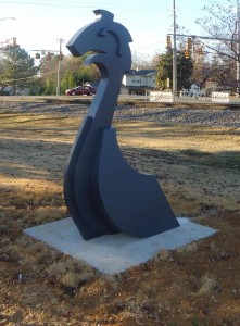 "Drekar" on Main Street will be on of six sculptures on the Artventure tour, sponsored by Madison Arts Council. (RECORD PHOTO/GREGG PARKER) 
