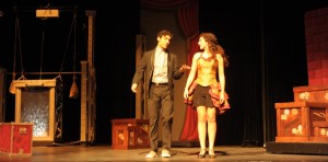 Preparing for Bob Jones Drama Fest, Jonny Smith as Harry Houdini and Olivia Skillern as Bess Houdini rehearse in ""The Last Illusion." (CONTRIBUTED) 