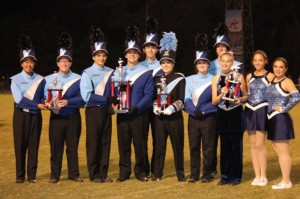 Section representatives in the James Clemens Band receive their awards at a recent marching competition. (CONTRIBUTED) 