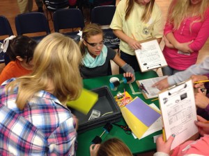Liberty seventh-graders complete a STEM-related exercise at Sci-Quest. (CONTRIBUTED) 