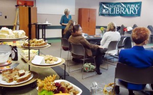 Library consultant Toni Garvey led the dialogue at Grits & Gratitude on Nov. 14. (RECORD PHOTO/GREGG PARKER) 