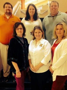 Teachers who will apply Liberty's recent $4,5000 grant are, front from left, Rhonda Durrett, Michelle Breeden and Deborah Scott and, back from left, Daniel Yocom, instructional partner Courtney Horton and Wes Hopper. (CONTRIBUTED) 