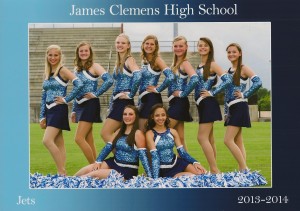 The James Clemens Dance Team includes Mady McLay, front from left, and Ari Barley and Grace Ellis, back from left, Julia Maynard, Elizabeth Joens, Meg O'Bryant, Anna White, Megan Benedict and Taylor Halloway (not pictured Megan Cooper). (CONTRIBUTED) 