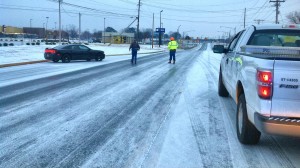 Roads across North Alabama are icy, as U.S. 72 proves in Athens. (PHOTO/HOLLY HOMAN) 