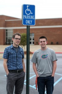 Broadcasting/media instructor Daniel Whitt and student Caleb Besaw at James Clemens produced "Think Before You Park" with the Madison City Disability Advocacy Board. (CONTRIBUTED) 