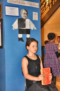 Third-grader Lindsey Tucker portrayed Maggie Lena Walker in Mill Creek's wax museum. Walker was the first African-American Woman to open a bank. (CONTRIBUTED) 