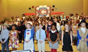 After their wax museum presentations, Mill Creek third-graders recited the Gettysburg Address and sang "The Star-Spangled Banner" and "One Nation." (CONTRIBUTED) 