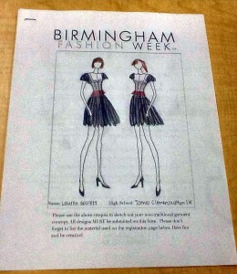 Lauren Garrett's design for Birmingham Fashion Week is a sweetheart, short-sleeved dress in black, white and red. (CONTRIBUTED) 