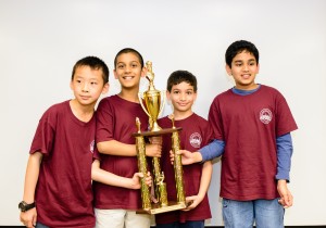Members of the Madison City Chess League team that won the state championship in the club section are Joshua Lin, from left, Om Badhe, Aubteen Pour-Biazar and Vishay Ram. (CONTRIBUTED)