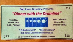 Dinner with the Drumline will be held on March 18 at 6 p.m. (CONTRIBUTED) 