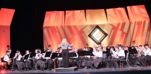 The Liberty Middle School Symphonic Band performs on stage at Festival Disney in Orlando. (CONTRIBUTED) 