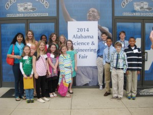 Each student in this entourage from Heritage Elementary School won at least one award at the Alabama Science & Engineering Fair. (CONTRIBUTED) 