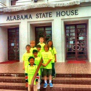 West Madison students 'lobbying' for gifted funding in Montgomery are Adam Baer and Jack Satcher (left row), Dylan Harbour, Joshua Cagle, Aubteen pour Biazar and Mike Zhang (middle row) and Lauren Martin and Ben Jones (right row). 