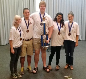 Bob Jones students who tied for the Envirothon state championship are Shannon Lambert, from left, Brody DeSilva, Alan Waring, Nisha Patel and Morgan Pennington. (CONTRIBUTED) 