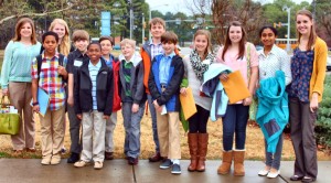This entourage from West Madison Elementary School competed at the regional science fair at UAH. (CONTRIBUTED)