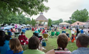 The crowd enjoys music by The Zooks at the kickoff for the 2014 Madison Gazebo Concert series. (PHOTO / Heartstrings Photography by Heather) 
