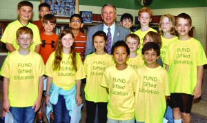 Rep. Mac McCutcheon, at center, will deliver a resolution to Gov. Robert Bentley that gifted students prepared at West Madison Elementary School. (CONTRIBUTED)