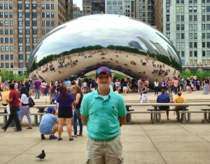 Seventh-grader Jacob Whitlock, a Scholars' Bowl team contestant from Monrovia Middle School, stands at 'The Bean' in Chicago. Monrovia competed in the Questions Unlimited National Tournament. (CONTRIBUTED) 