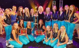 Southern Sensations Dance Studio dancers accept their title as "National Dance Winners" at the Platinum Dance National Big Show in Panama City, Fla. (CONTRIBUTED) 