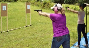 Students practice shooting during a class with Southern Belle Firearms Training. (CONTRIBUTED)
