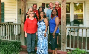 Members of the Class of 1974 from Bob Jones High School planning their 40th reunion are Cindi Sanderson, front from left, Chris Jefferson and Theresia Nelson, and Beverly Van Wagner, back from left, Buddy Graves, John Harris, Flora Grant, James Sanderson and Gary Brazelton. (CONTRIBUTED) 