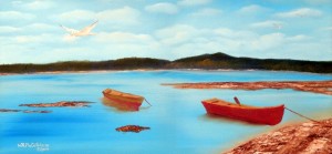 "Low Tide in the Harbor" is one of Bill McCutcheon's oil paintings. He will show his work in Artist Alley at the Madison Street Festival on Oct. 4. (CONTRIBUTED) 