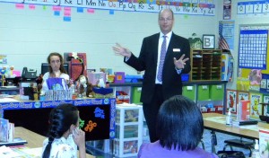John Butterfield led a financial planning 'course' during Parent University at Rainbow Elementary School. (CONTRIBUTED) 