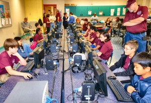 In Rainbow Elementary School's computer lab, Madison chess players competed in real-time, online games with students in Xiamen, China. (CONTRIBUTED) 