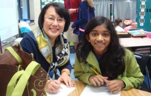 Parent volunteer Ranae Bartlett advised Aparna Bhooshanan during her campaign for U.S. president. Bhooshanan won by four votes. (CONTRIBUTED)