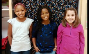 Heritage Elementary School students Tamaira Polk, from left, Tramani Osley and Michaela Robinson attended Girls' Science and Engineering Day at the University of Alabama in Huntsville. (CONTRIBUTED) 