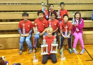Math teams from Columbia Elementary School earned top honors and trophies at the Muscle Shoals Math Tournament. (CONTRIBUTED) 
