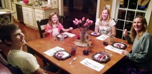 Teagan Steuer, second from right, planned, cooked and served a home-cooked meal to her family in conjunction with "Dining In for Healthy Families" on Dec. 3. Steuer is a student in Sherri Shamwell's family and consumer science class at James Clemens High School. (CONTRIBUTED) 