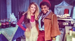 Haylee Blackmon, at left, and friend and fellow actor Breana Watkins take a break at craft services on the set of "Nashville." (CONTRIBUTED) 