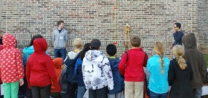 At Columbia Elementary School, engineering students from James Clemens High School demonstrated water plumes (at center) on Jupiter's moon Europa by combining soda and Mentos. (CONTRIBUTED) 