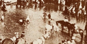 This photograph of a baptism at Big Spring in 1895 is part of "A Century of Black Life, History and Culture" digital archives, one of the features during Black History Month at Huntsville-Madison County Public Library. (CONTRIBUTED) 