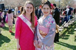 Alabama representative Cristyn James, at left, and a delegate from Japan appeared at the lantern lighting ceremony at the National Cherry Blossom Festival in Washington D.C. (CONTRIBUTED) 