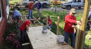 Signalink employees built a ramp to give easy access to this house for a homebound individual in Hazel Green. Signalink collaborated with CASA on the project. (CONTRIBUTED) 