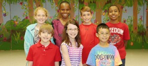 Columbia Elementary School students earning honors at the state science fair are Joshua Murphree, front from left, Brianna Hurst, Minh Phan, Caila Batchelor, back from left, Taylor Tibbs, Jack Gjesvold and Brett Eason. (CONTRIBUTED)