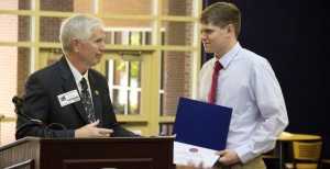 U.S. Congressman Mo Brooks congratulates Allen King for his appointment to the U.S. Air Force Academy. (Contributed/Mason Overcash) 