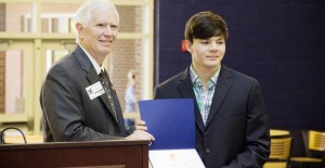 U.S. Congressman Mo Brooks congratulates James Pruneski for his appointment to the U.S. Military Academy at West Point. (Contributed/Mason Overcash) 